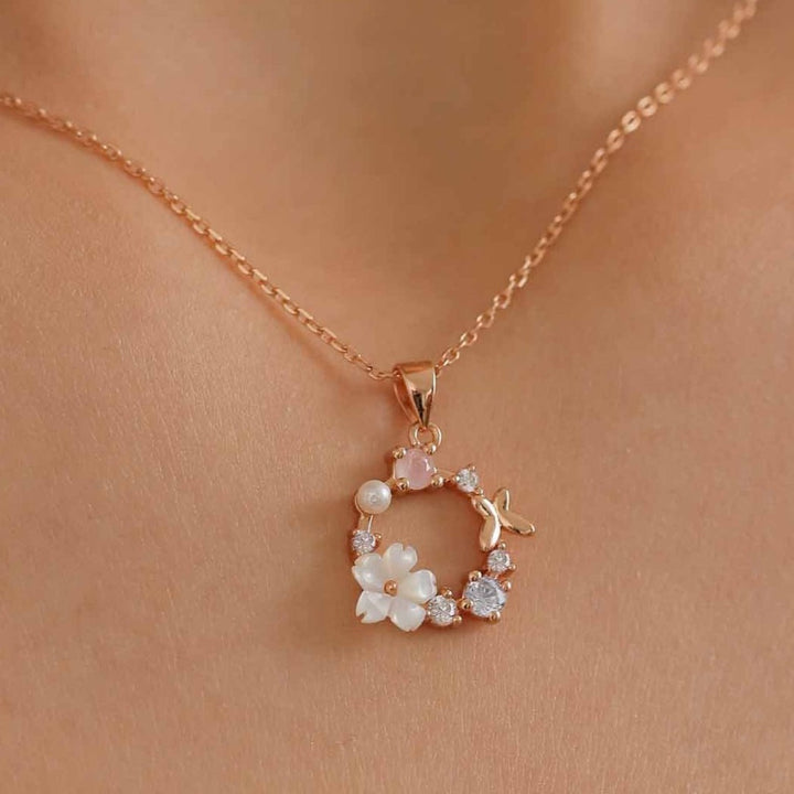 Lente Witte Bloemen Ketting, S925