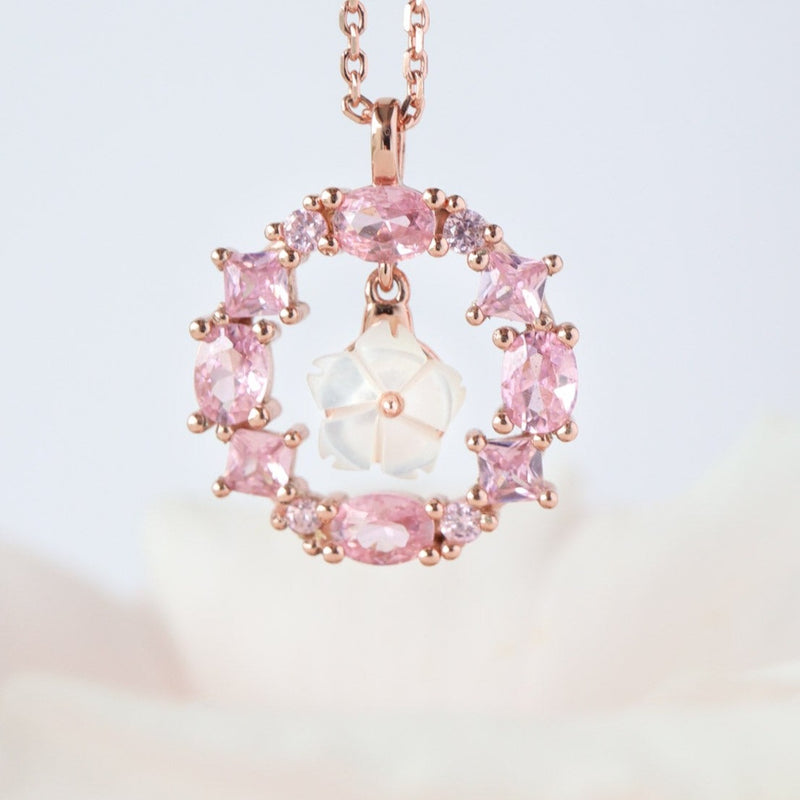 Collier Pink Crystal, S925