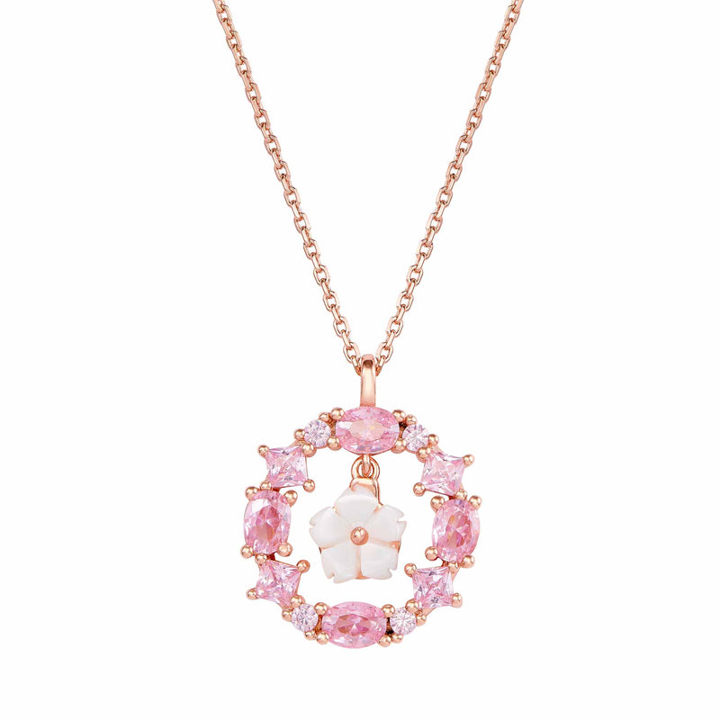 Collier Pink Crystal, S925