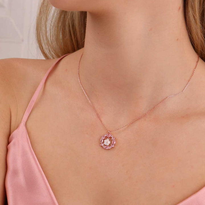 Collier Pink Crystal, S925