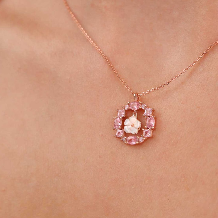 Collier Pink Crystal, S925